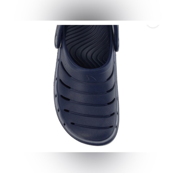 little Boy’s dark blue rubber easy slip-on comfortable lightweight clogs size 13 - Picture 4 of 6